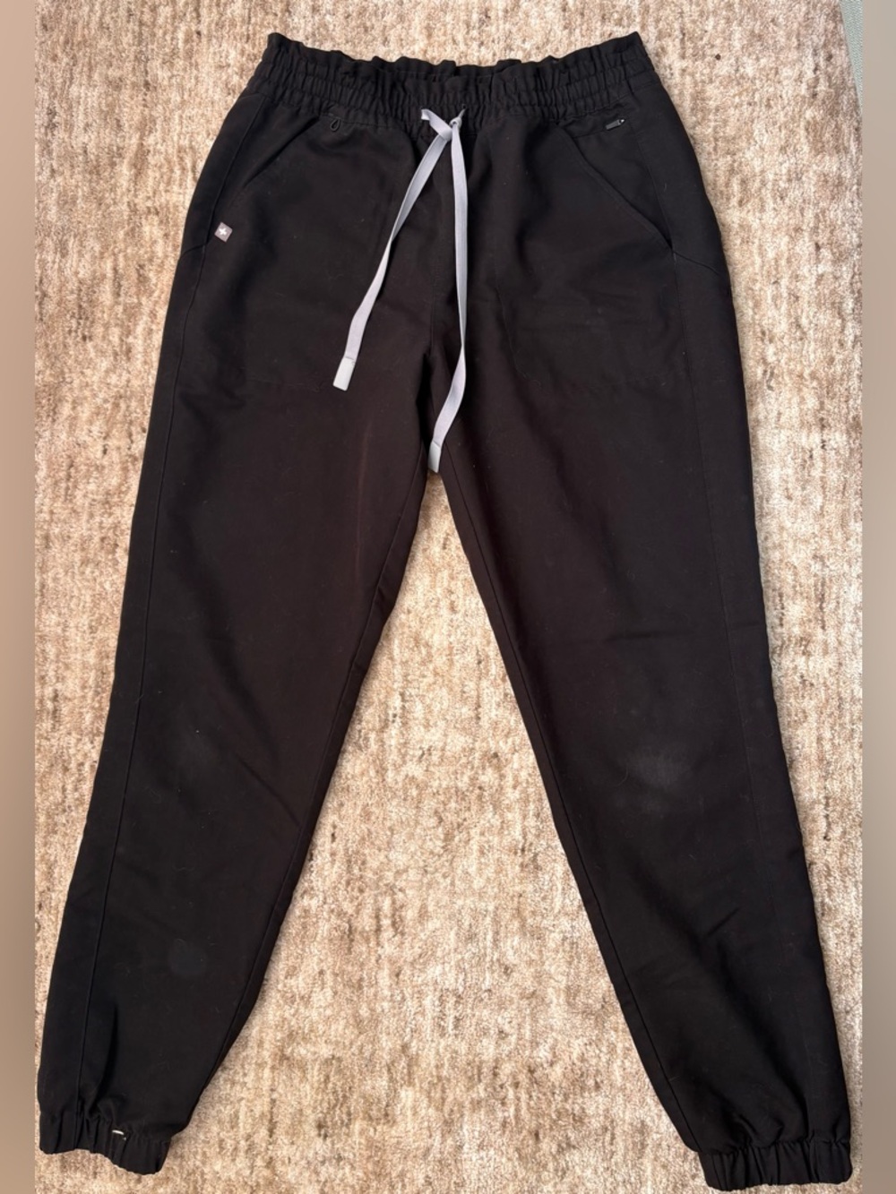 Figs Black Women's Drawstring Jogger Pants with Gray Tie